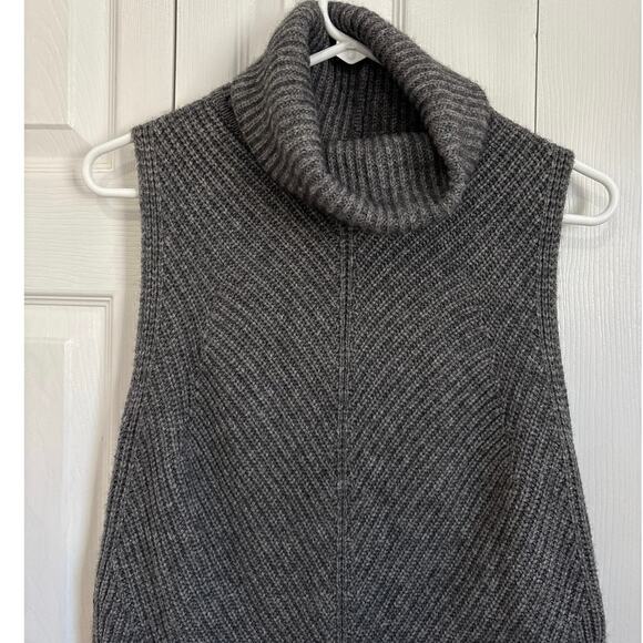 Boss Hugo Boss Fala Gray Luxe Wool Blend Sleeveless Turtleneck Sweater XS (est) - Picture 3 of 6